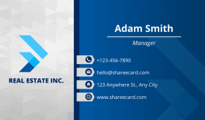 Real Estate Business Card Design – Modern – Blue