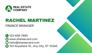 Real Estate Business Card Design – Modern – Green Gradient