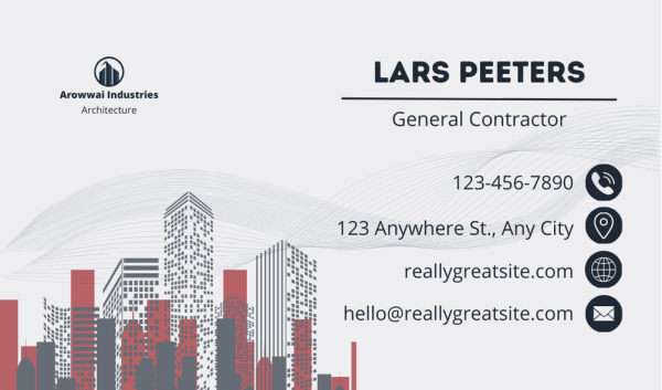 Construction Business Cards - Minimalistic - White Background