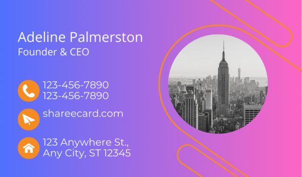 Real Estate Business Card Design - Elegant - Blue Gradient