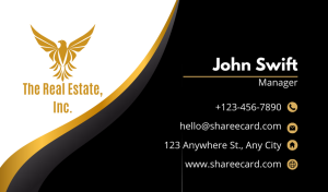 Real Estate Business Card Design – Modern – Golden and Black