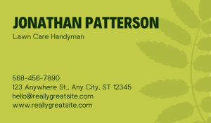 Aesthetic Lawn Care Business Card Design