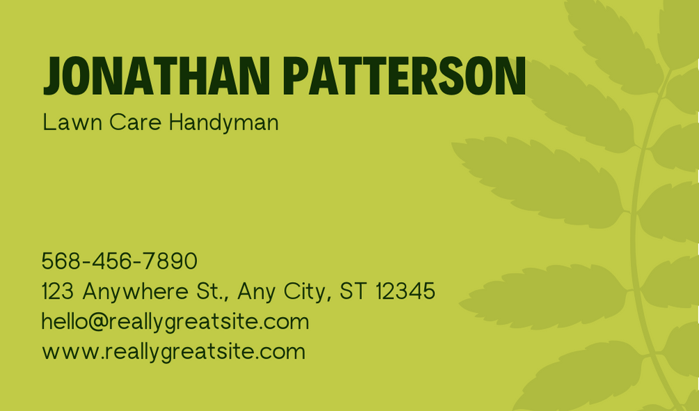 Aesthetic Lawn Care Business Card