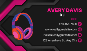 Black-Pink DJ Business Card Design