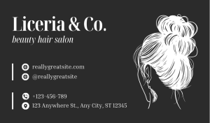 Black-White Hair Stylist Business Card Design