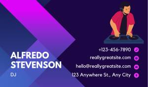 Blue-Purple DJ Business Card Design