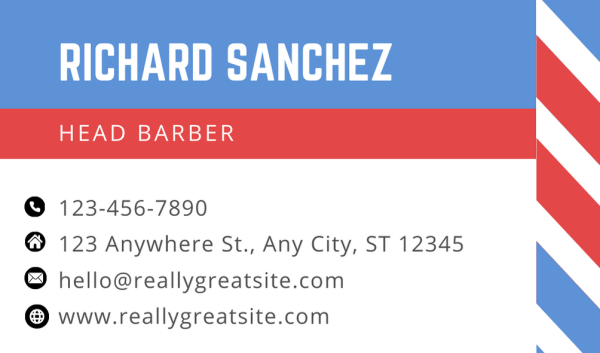 Blue-Red Barber Business Card