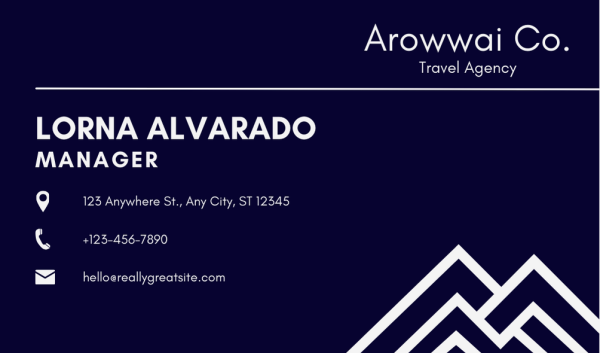 Blue Travel Agent Business Card