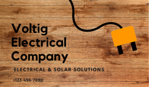 Brown Electrician Business Card Design