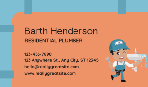 Brown Plumbing Business Card Design