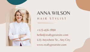 Cream Hair Stylist Business Card Design