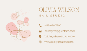 Cream Nails Business Card Design