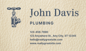 Cream Plumbing Business Card Design