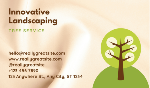 Cream Tree Service Business Card Design