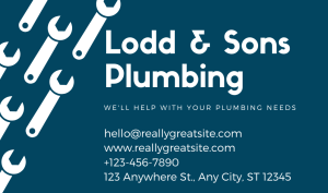 Dark Blue Plumbing Business Card Design