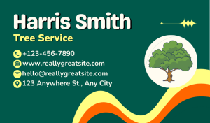 Dark Green Tree Service Business Card Design