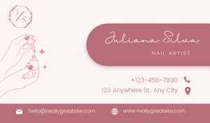 Dark Pink Nails Business Card Design