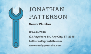 Designer Plumbing Business Card Design