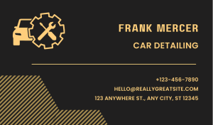 Golden Car Detailing Business Card Design