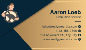 Golden limousine Service Business Card Design