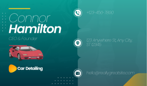 Green Car Detailing Business Card Design