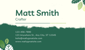 Green Crafter Business Card Design