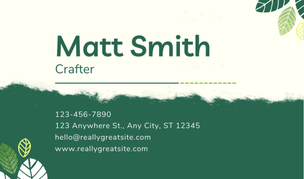 Green Crafter Business Card