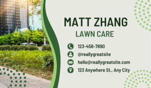 Grey Lawn Care Business Card Design