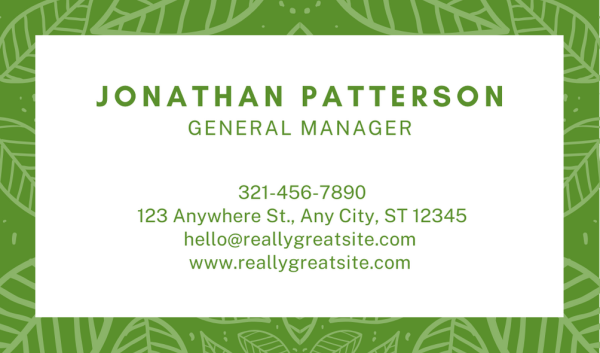 Leaf Print Lawn Care Business Card