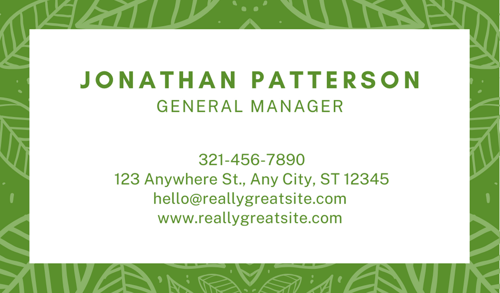 Leaf Print Lawn Care Business Card