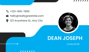 Light Blue Chauffer Business Card Design