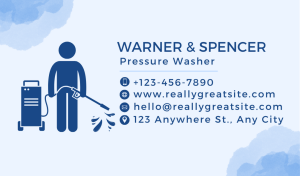 Light Blue Pressure Washing Business Card Design