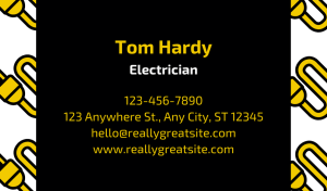 Multicolor Electrician Business Card Design