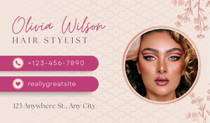 Pink Hair Stylist Business Card Design