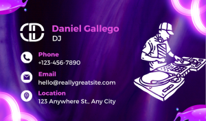 Purple DJ Business Card Design