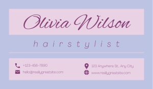 Purple Hair Stylist Business Card Design