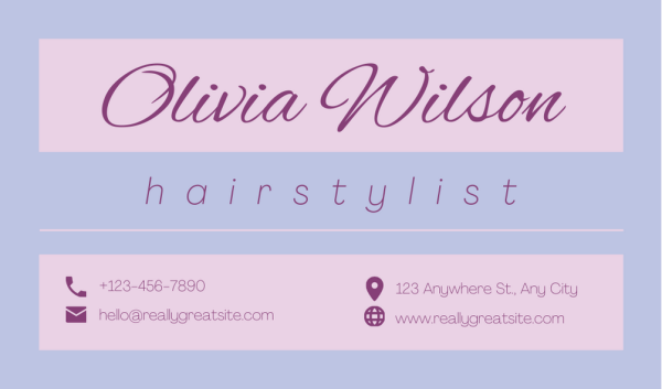 Purple Hair Stylist Business Card