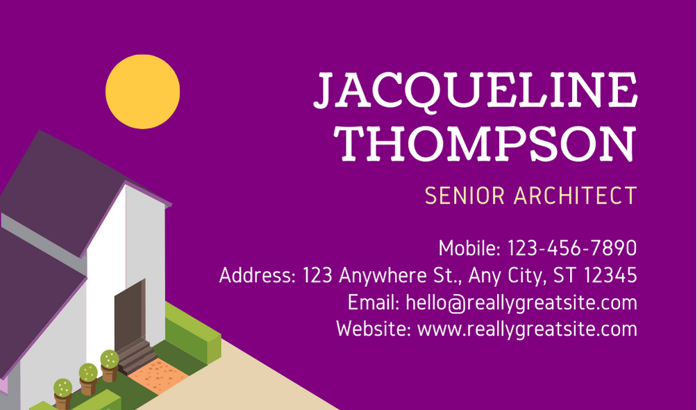 Purple Roofing Business Card