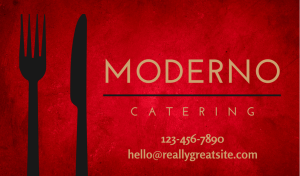 Red Catering Business Card Design