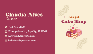 Red-Cream Bakery Business Card Design