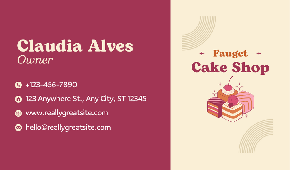 Red-Cream Bakery Business Card