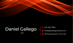 Red DJ Business Card Design