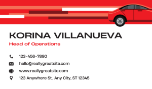 Red-White Mechanic Business Card Design