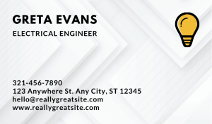 White Electrician Business Card Design