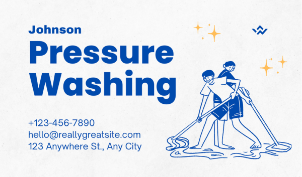 White Pressure Washing Business Card