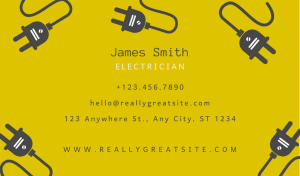 Yellow Electrician Business Card Design