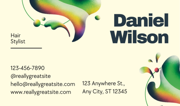 Yellow Hair Stylist Business Card