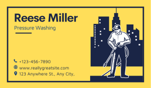 Yellow Pressure Washing Business Card Design