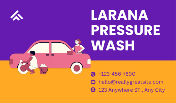 Yellow-Purple Cleaning Business Card