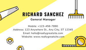 Yellow Roofing Business Card Design